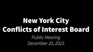 COIB Public Hearing - December 20, 2023