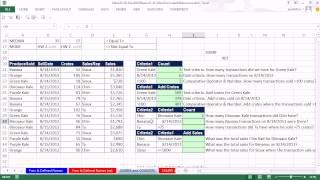 Office 2013 Class #37: Excel Basics 19: SUMIFS, COUNTIFS: Add & Count with Criteria/Conditions