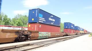 Super long CN train with 220 double stack container - BIG MONSTER TRAIN