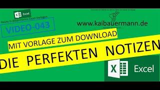 043- DIE PERFEKTEN NOTIZEN / excel / vba / tutorial / programmieren lernen / Karriere / NOTIZ APP