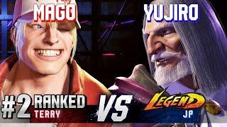 SF6 ▰ MAGO (#2 Ranked Terry) vs YUJIRO (JP) ▰ High Level Gameplay