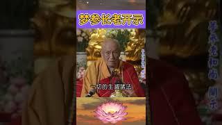 夢參老和尚開示:诸法因缘生，因缘灭。#人生感悟#佛法#佛法慈悲#佛經#講經#正能量#念佛#禪悟人生#修行#開悟人生#禅定真香#智慧人生