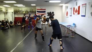 Victor and Delan doing some Muay Thai Kickboxing sparring at Posener's Pankration/MMA and Muay Thai