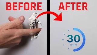 How to Patch a Drywall Hole in MINUTES (NO SANDING!!)