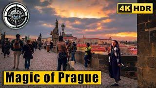 Experience the Magic of Prague on Charles Bridge at Sunset  Czech Republic 4K HDR