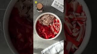 Белковый салат пятиминутка из 3 ингредиентов #foodru #рецепты #салат #легкийсалат