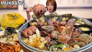 바닥에 구멍 뚫렸나..? 아무리 먹어도 줄지않는 대왕조개전골 남해꼬막무침 조개칼국수 치즈폭탄계란찜 먹방 Big clam hot pot clam kalguksu MUKBANG