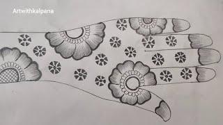Stylish Easy Shaded Mehndi Design#Simple Shaded flower Mehndi Design #henna #mehndi @Artwithkalpna