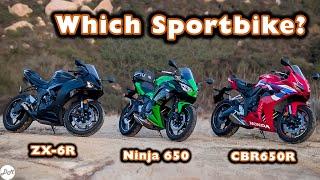 Kawasaki Ninja 650 vs ZX-6R vs Honda CBR650R – Sport Bike Comparison Ride