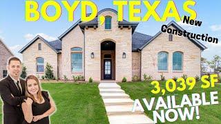 Boyd Texas Homes for Sale | One Story New Construction Home | 3,039 SqFt | Study | Game Room