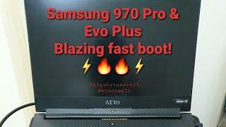 Windows 10 fast boot time with Samsung 970 Pro & 970 EVO Plus m.2 NVME SSD (Gigabyte Aero 15w V8)