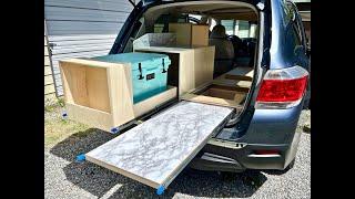 Custom Tiny Camper Build Inside a Toyota Highlander