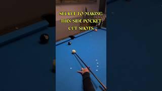 Secret to making thin cut side pocket shots #billiards #poolplayer #8ballpool #9ball #8ball  #pool
