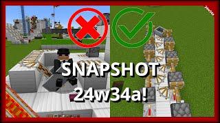 Snapshot 24w34a: The Return of Piston Bolts! (Minecart Experiments)