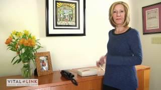 Vital Link How It Works Demonstration of Senior Safety Device for Home Alone Elderly and Disabled