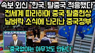 속보 외신 "한국, 탈중국 적응했다” 전세계 따라하며 중국 탈출현상날벼락 소식에 난리난 중국정부 "중국없이는 아무것도 안된다"