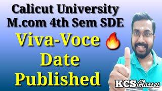 Viva-Voce Date Published|Calicut University M.com 4th Semester SDE|KCS classes