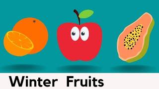 10 Winter Fruits Names With Spelling | Easy Spelling Words