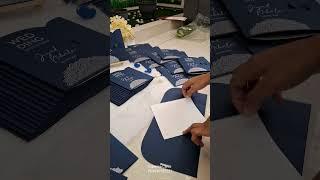 Floral Folding Blue Wedding Invitation Card | Supreme Cards Whatsapp 8281625221 #invitationcard