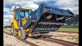 Ballast Broom Attachment for Backhoe Loaders and Hi-Rail Excavators | DymaxRail