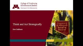 U of M Webinar: Think and Act Strategically