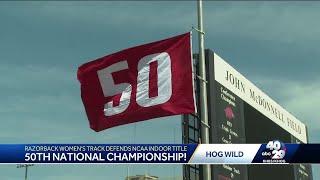 Arkansas track celebrates 50th national championship