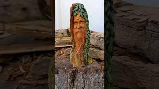 Found this wood spirit with Ivy!  #woodcarving #foundwood #woodspirit #njart