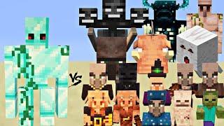 Great Minecraft Battle:diamond golem vs all mobs #minecraft #viral