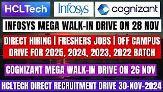 HCLTech, Infosys Cognizant Direct Hiring | OFF Campus Drive For 2025, 2024, 2023 Batch | Fresher Job