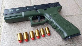 GLOCK 18C blowback...using Ejection soft shell bullet..Amazing for toy gun collector