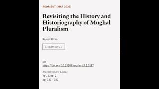 Revisiting the History and Historiography of Mughal Pluralism | RTCL.TV