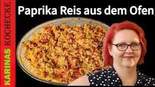 Gesund & vegan Paprika-Reis aus dem Ofen – Einfach & Lecker für die ganze Familie (ohne Vorkochen)