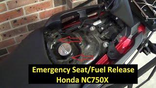 Honda NC750X   Emergency Seat / Fuel Filler Release