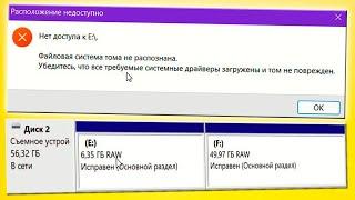 RAW восстановление данных жестких дисков.Файловая система не распознана