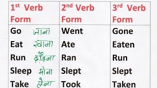 Important past participle form of main verbs| third form of main verbs| Go ki third form| third form