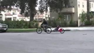 Andrew Riding Weehoo Bicycle Trailer