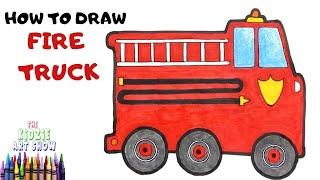 How to draw a Fire Truck step by step easy for kids and beginners. Learn crayon shading tips.