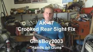 AK 47, Crooked Rear Sight Fix.  It is not canted...