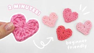 easy crochet heart  how to crochet a heart for absolute beginners | cute mini heart tutorial