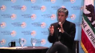 Reza Aslan addressing the Los Angeles World Affairs Council