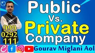 Difference between Private Company and Public Company || By Gourav Miglani