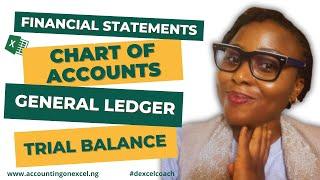 LEARN CHART OF ACCOUNTS, DOUBLE ENTRY ACCOUNTING, GENERA LEDGER & TRIAL BALANCE IN EXCEL.