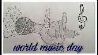 World Music Day poster| world music day drawing