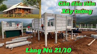 Ngôi nhà đầu tiên ở làng Nủ xây tường gắn cầu thang |kim vlog