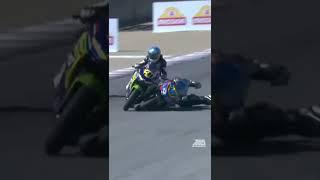 #Motorcycle Crash with Kayla Yaakov and Max Van at Laguna Seca #shorts #motorsport