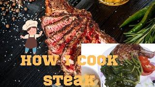 Netty cooks a tomahawk steak