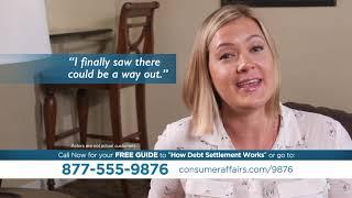 ConsumerAffairs Debt Category "Guide to How Debt Settlement Works" (3:00)