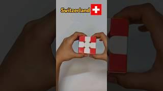 Switzerland  flag on rubik's cube #shorts #flags #saila sŕ