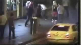 Stupid Chavs clobbered by cross dressing cage fighters