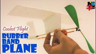 How to make rubber band plane | Rubber powered airplane | Rubber band powered plane | Rubberband toy